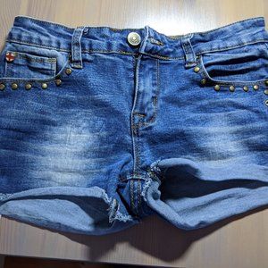 Short Mid-Rise Denim Shorts